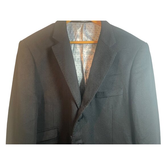 Luciano Natazzi Mens Overcoat Sz 44 US 54 EU Black Wool Cashmere 180S Top Trench - Picture 2 of 7